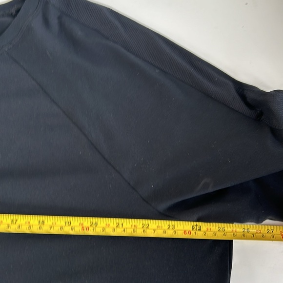 Fabletics black long ruched sleeve side slits sweatshirt hi lo - Picture 12 of 16